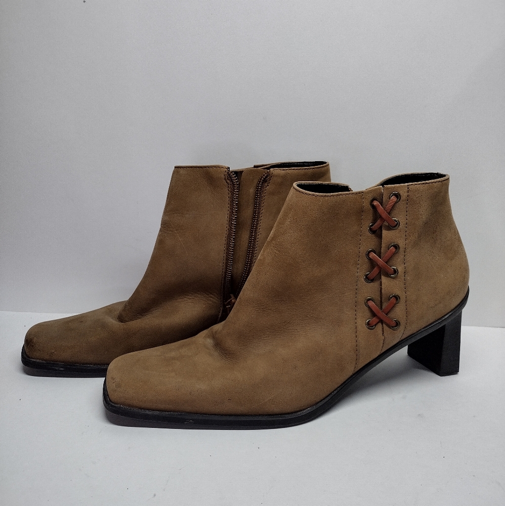 Etienne Aigner Saddle Ankle Boots Womens 10 M Tan